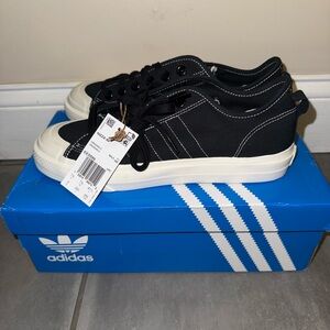 Adidas Nizza Men's Black and White Canvas Sneakers